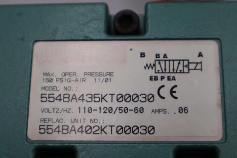 New asco 554ba435kt00030 solenoid valve mk55 series 1/2" ports stock h1615 - Image 2