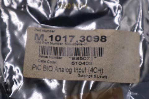 NEW Giddings & Lewis M.1017.3098 503-25909-01 4 CH I/O Module STOCK H1770 - Image 3