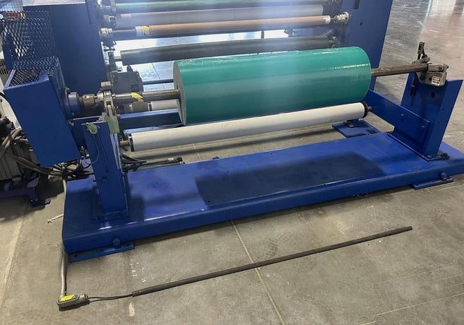 Dusenbery #635, 62" wide duplex slitter rewinder, air cooled brake at unwind, refurbished 2017 - Image 2
