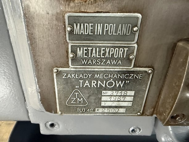 21" x 98.5" Tarnow #TUJ-48X2500, Engine Lathe, 1120 RPM, inch/metric threads, 2" bore, 220 V. - Image 9