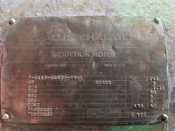 200 HP 720 RPM Allis-chalmers, Frame 505US, Drip-Proof Ball Bearing, 460 Volts - Image 3