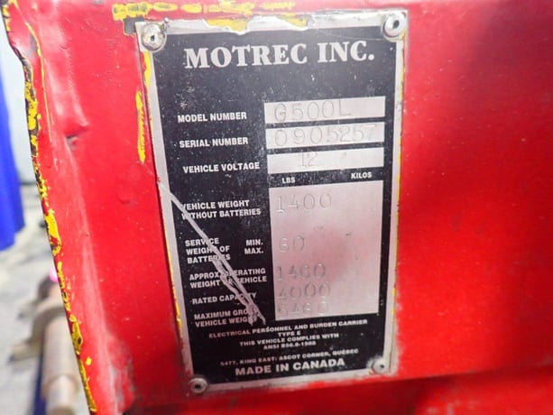 Motrec #G500L, Utility Vehicle, 4000 lbs. capacity, 12 V - Image 5