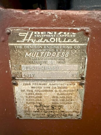 4 Ton, Denison #Multipress, hydraulic press, 7" stroke, 10" x 20" bed - Image 8