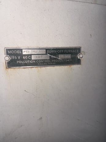 66" width x 84" H x 88" L Pollution Control, Pyrolysis Cleaning Furnace Burn Off Oven, Natural gas - Image 6