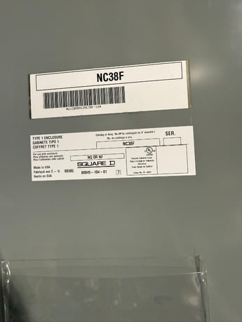 225 Amp. Square D, NC38F, Type 1 Enclosure, 3-Phase, 4-Wire, 120/208Y Volts w/ misc. breakers - Image 3