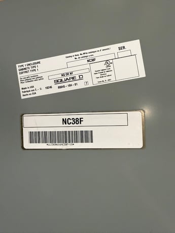 225 Amp. Square D, NC38F, Type 1 Enclosure, 3-Phase, 4-Wire, 240 V.AC 48 V.DC w/ misc. breakers - Image 3