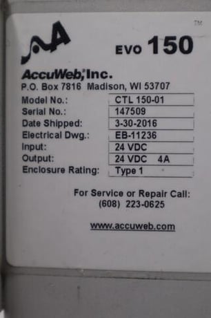 AccuWeb Inc EVO 150 COMPLETE WEB GUIDE SYSTEM WITH RED LION SCREEN STOCK 5120 - Image 2