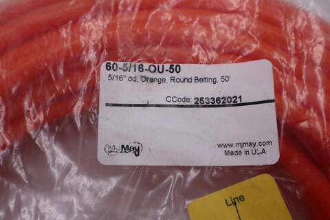 Mj may 60-5/16-ou-50 orange round belting 50' stock #316-a - Image 3