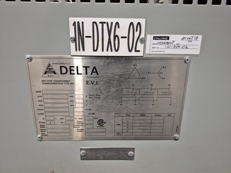 75 KVA 600 Primary, 208Y/120 Secondary, Delta Dry type Distribution Transformer, Nema 3R, 3PH - Image 2