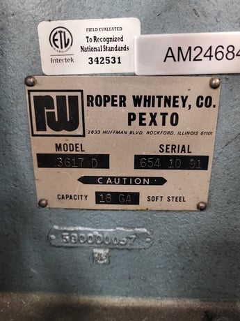 Roper Whitney Pexto #3617D, Rollformer - Image 2