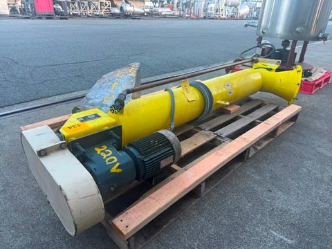 7" diameter x 6.6' long, Bauermeister Schnecke, screw conveyor, vertical auger elevator, jacketed, 1993 - Image 2