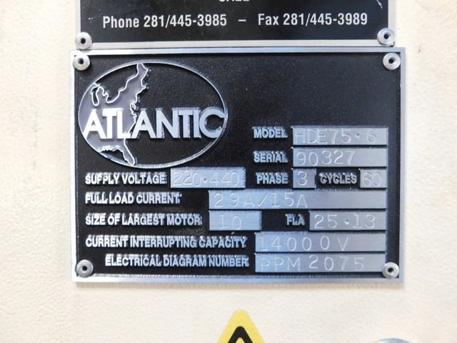 75 Ton, Haco Atlantic #HDE75-6, press brake, 6' overall, 24" Back Gauge, 220/440 V. - Image 7
