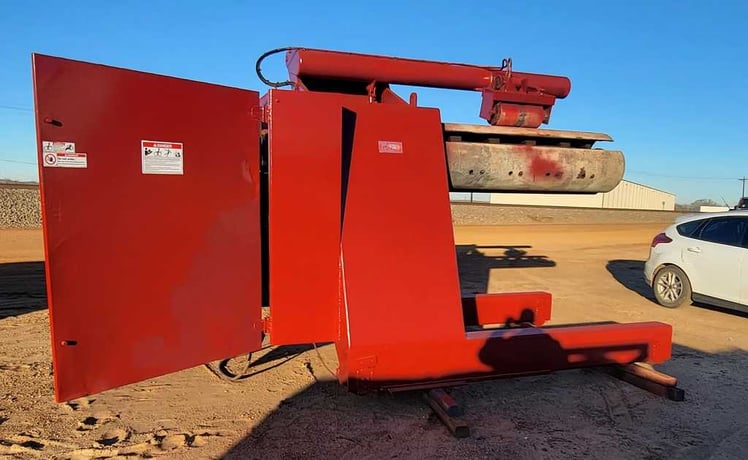 60000 lb. Red Bud, Hydraulic Uncoiler, 72" outside dimensions, 20" ID, 76" mandrel face, 68" passline, 0" - Image 4