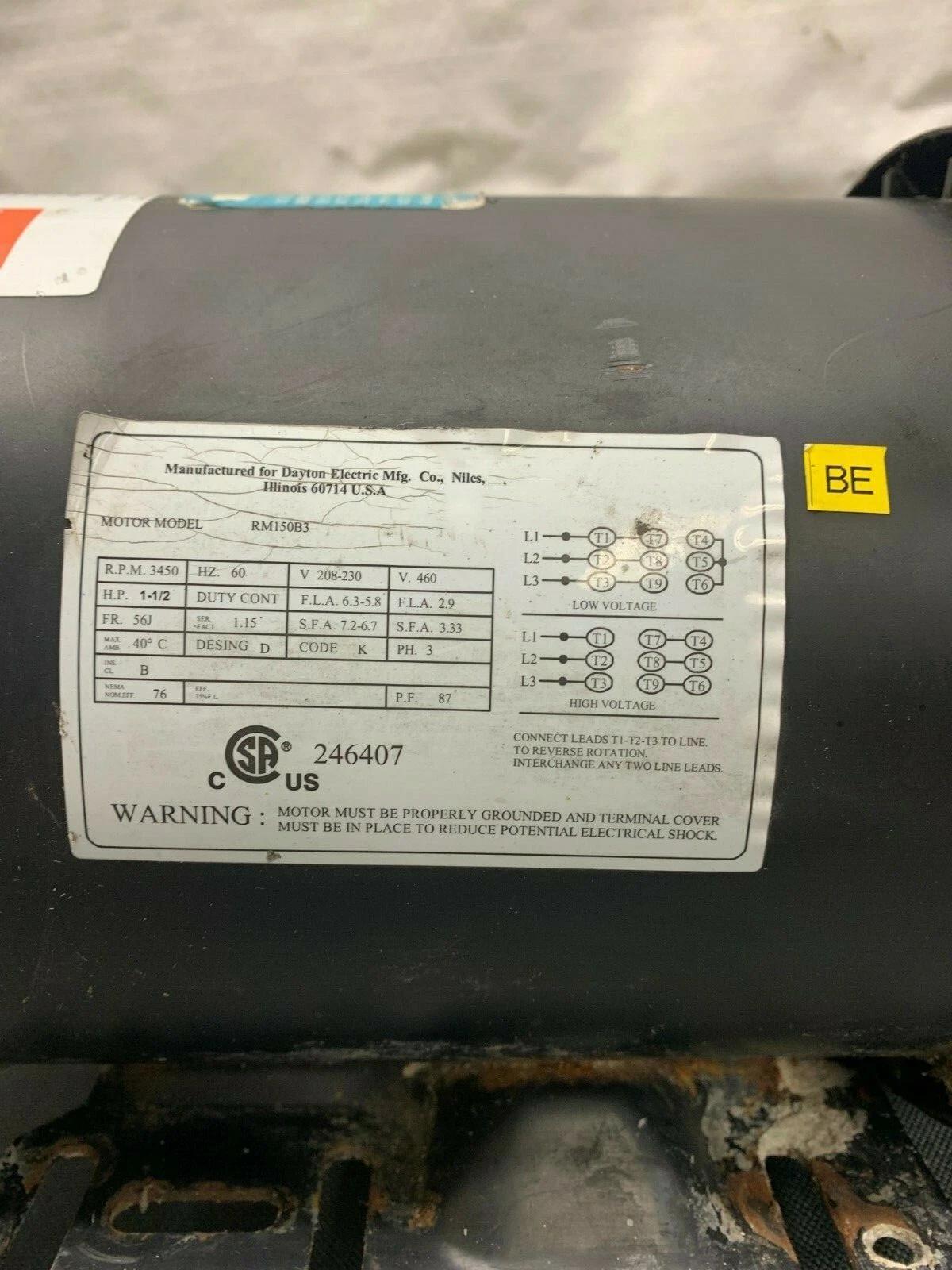 Dayton #4JMX5, Stainless Steel Centrifugal Pump, 1.5 HP, 3450 RPM, 460 Volts, 3PH - Image 6
