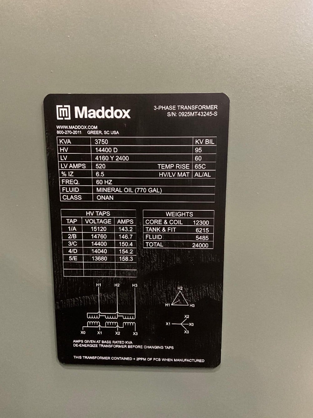 3750 KVA 14400 Delta Primary, 4160Y/2400 Secondary, 3 phase, Padmount Transformer - Image 1
