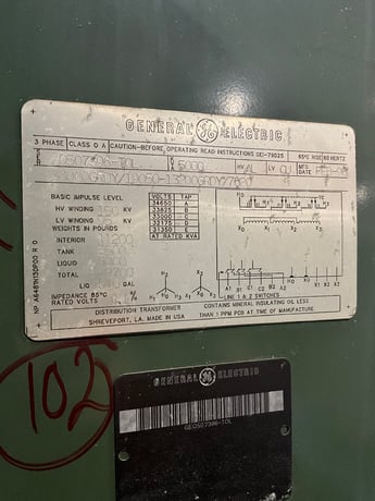 5000 KVA 33000GY/19050 Primary, 13200GY/7620 Secondary, 3 phase, Padmount Transformer - Image 1