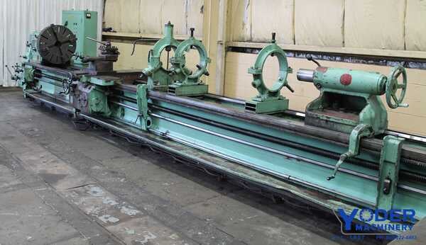 36" x 255" Tos #SU-90A, 2-1/2" hole, 30" chuck, steady, rapid trav, taper, 20 HP, #62590 - Image 1