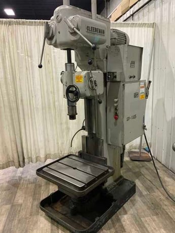 25" Cleereman, single spindle drill press, 36" x 29" table, spindle forward/reverse, box column, coolant, 5 HP - Image 2