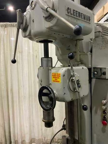 25" Cleereman, single spindle drill press, 36" x 29" table, spindle forward/reverse, box column, coolant, 5 HP - Image 3