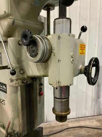 25" Cleereman, single spindle drill press, 36" x 29" table, spindle forward/reverse, box column, coolant, 5 HP - Image 7