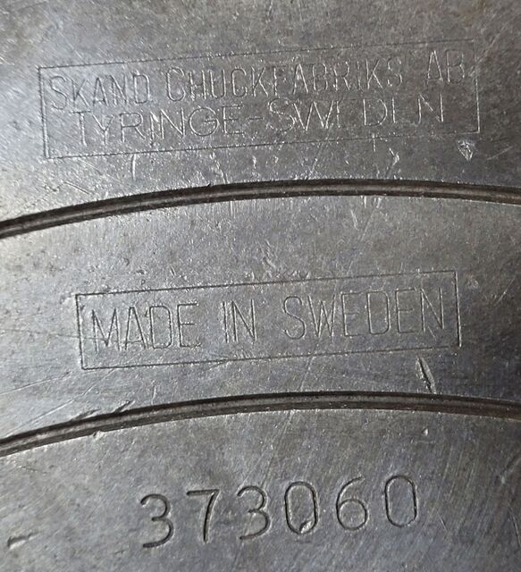 15" Skand #SCA-373060, 3-jaw chuck, A2-6 mount - Image 10