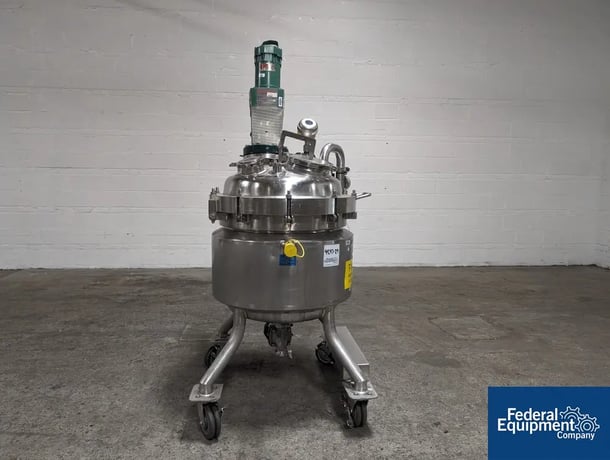 150 Liter Mueller Reactor, 316L Stainless Steel, 24" diameter x 17" straight side, dish top & bottom, 45 psi - Image 1