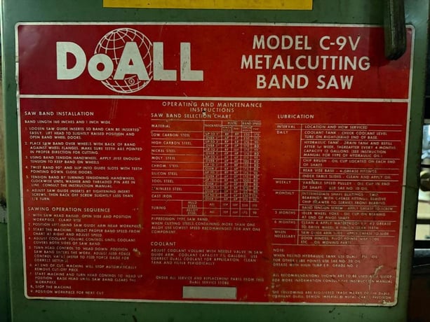 13" x 15" DoAll #C-9V, metalcutting band saw, 12" round, 13' 4" x 1" blade, 20" wheels - Image 2
