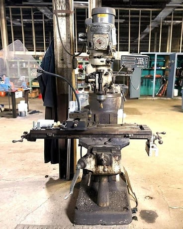 Bridgeport, vertical milling machine with AcuRite II digital read out, 11" x58" table, power feeds, chrome - Image 1