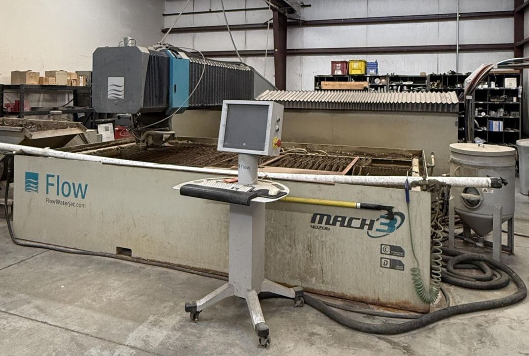 Flow #Mach-3-4020B, CNC waterjet, 5-Axis Dynamic taper compensating head, 100 HP, 87000 psi, 2014 - Image 1