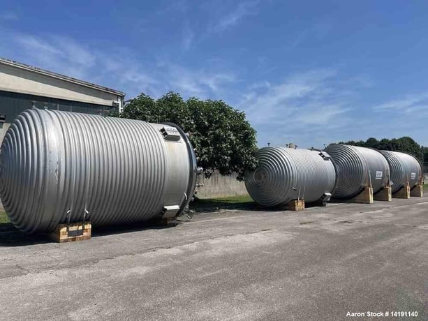 12480 gallon Reactor, w/ Jacket & Dual Internal Coils, 316L Stainless Steel, 87 psi internal, 174 psi jacket - Image 1