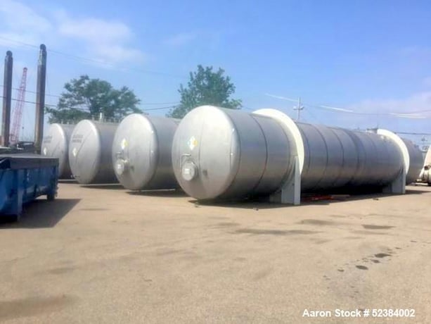 55500 gallon, HUB Technologies, Horizontal Pressure Tank, 316L Stainless Steel, dished top & bottom, saddles - Image 1