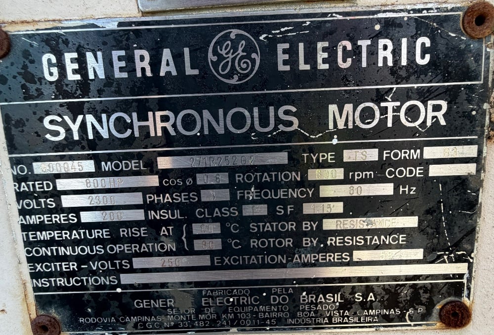 800 HP 600 RPM General Electric, Frame 271R252G2, weather protected enclosure type 2, ball, 1.15 service - Image 1
