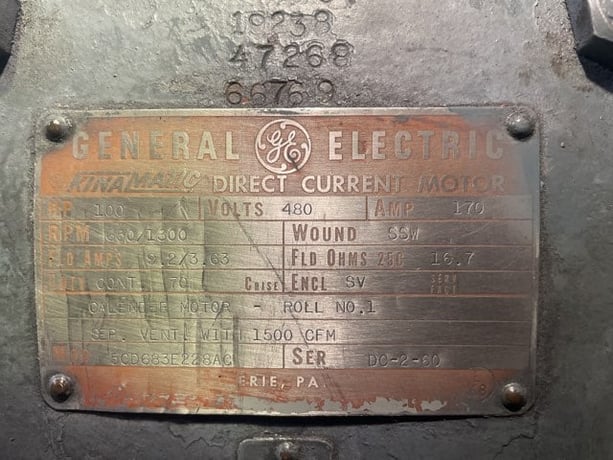 100 HP 650 RPM General Electric, Frame 683A, DPFVBB, 480 VA - Image 1