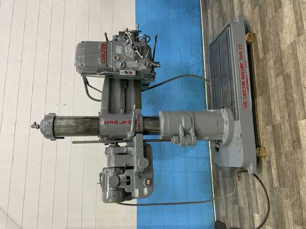 3' -9" Carlton #1A, radial drill, 41" x 30" T-slotted base area, power column clamp, power elevation, 5 HP - Image 1