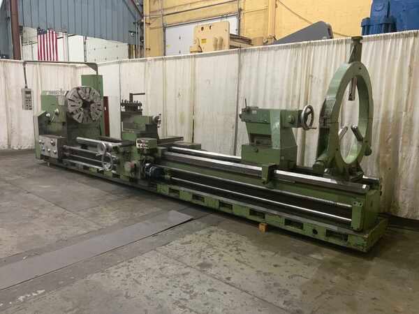 51" x 200" Timemaster #TB5139, hollow spindle engine lathe, 3 & 4-jaw chucks, steady rest - Image 1