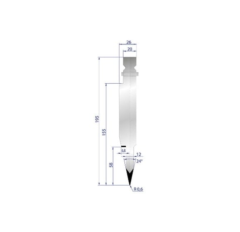 21.65" L, Eurostamp #1251, 550mm 24° 12mm flattening blade, new - Image 1