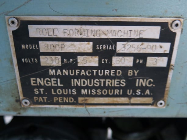 Engel #800P, Rollformer, 5 HP, 208/230 V. - Image 2