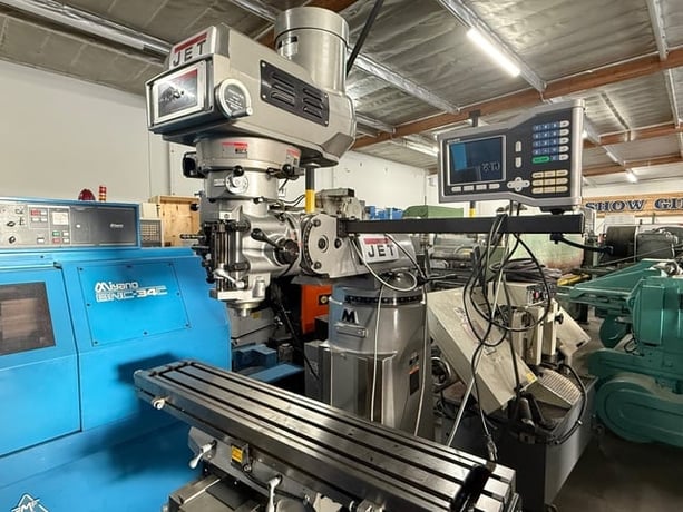 Jet #JTM-4VS, vertical mill, 9" x49" table, 3 HP, 34" x 12" x 14.5" travel, variable speed, R-8, 60-4200 RPM - Image 2