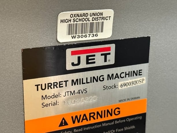 Jet #JTM-4VS, vertical mill, 9" x49" table, 3 HP, 34" x 12" x 14.5" travel, variable speed, R-8, 60-4200 RPM - Image 8