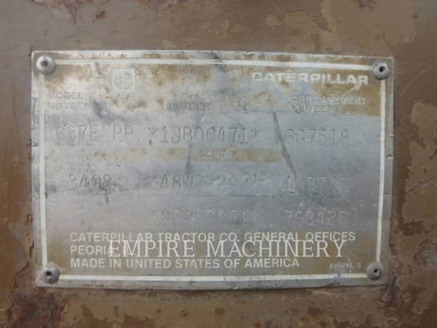 Caterpillar 637E, Wheel Tractor Scraper, S/N: 1JB00471, 1986 - Image 4