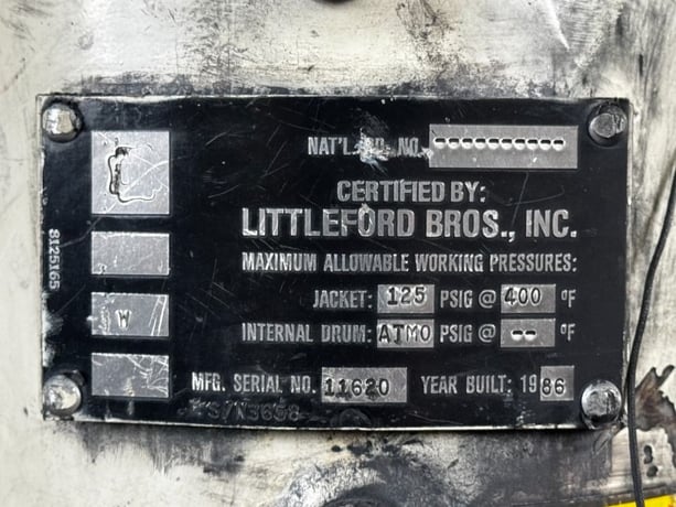 10 Liter Littleford #W-10, High Intensity Mixer, 125 psi jacket, on stand - Image 8