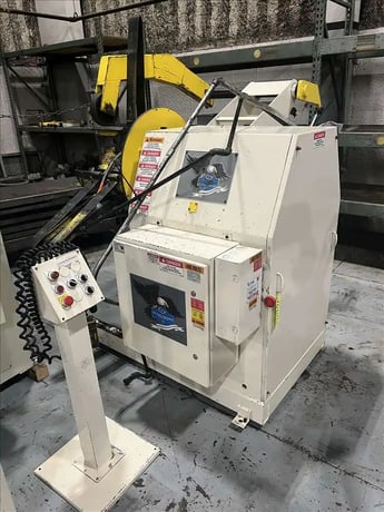 6000 lb. Coe Press Equipment, Servo coil feed line, 12" width x .187" thick, straightener, coil reel, PLC - Image 7