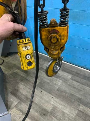 5 Ton, Harrington #38SY6966, electric chain hoist, trollet, pendant Control, 4.7 HP, 12 FPM - Image 7