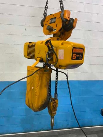 5 Ton, Harrington #38SY6966, electric chain hoist, trollet, pendant Control, 4.7 HP, 12 FPM - Image 8