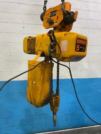 5 Ton, Harrington #38SY6966, electric chain hoist, trollet, pendant Control, 4.7 HP, 12 FPM - Image 10