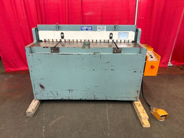 14 gauge x 4' Sampson #LB-414H, hydraulic power squaring shear, 24" Back Gauge, 40 SPM, 3 HP - Image 2