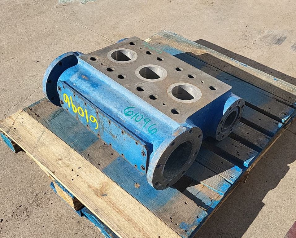National #J-150-L, Triplex Pump Fluid End, 5" Stroke, Aluminum Bronze Fluid End, 6" Suction, 3" Discharge - Image 8