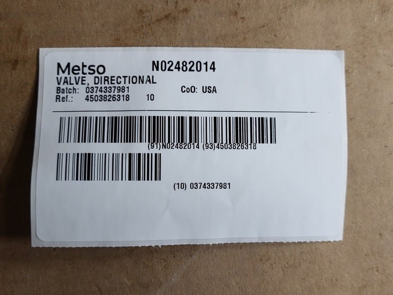 Metso/Nordberg #N02482014, Directional Control Valve, 115 VAC - Image 2