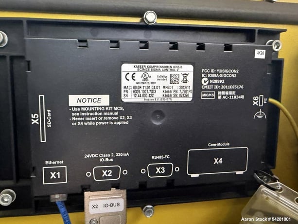 112 CFM, 125 PSIG, Kaeser #ASD-25, Rotary Screw Air Compressor, 25 HP, Sigma Control 2, 3550 RPM, 39567 - Image 10