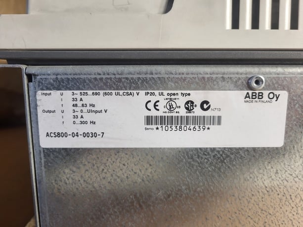 25 HP ABB, ACS800-04-0030-7, VFD, 600 Volts - Image 2